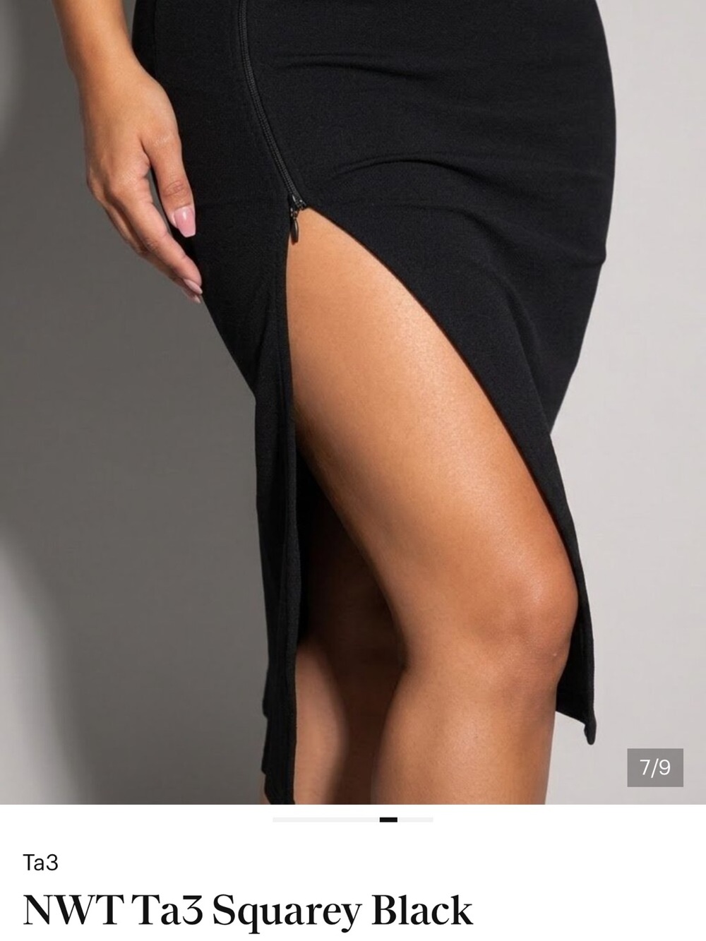 NWT TA3 Squarey Pencil Dress Size Large Black - Picture 3 of 6